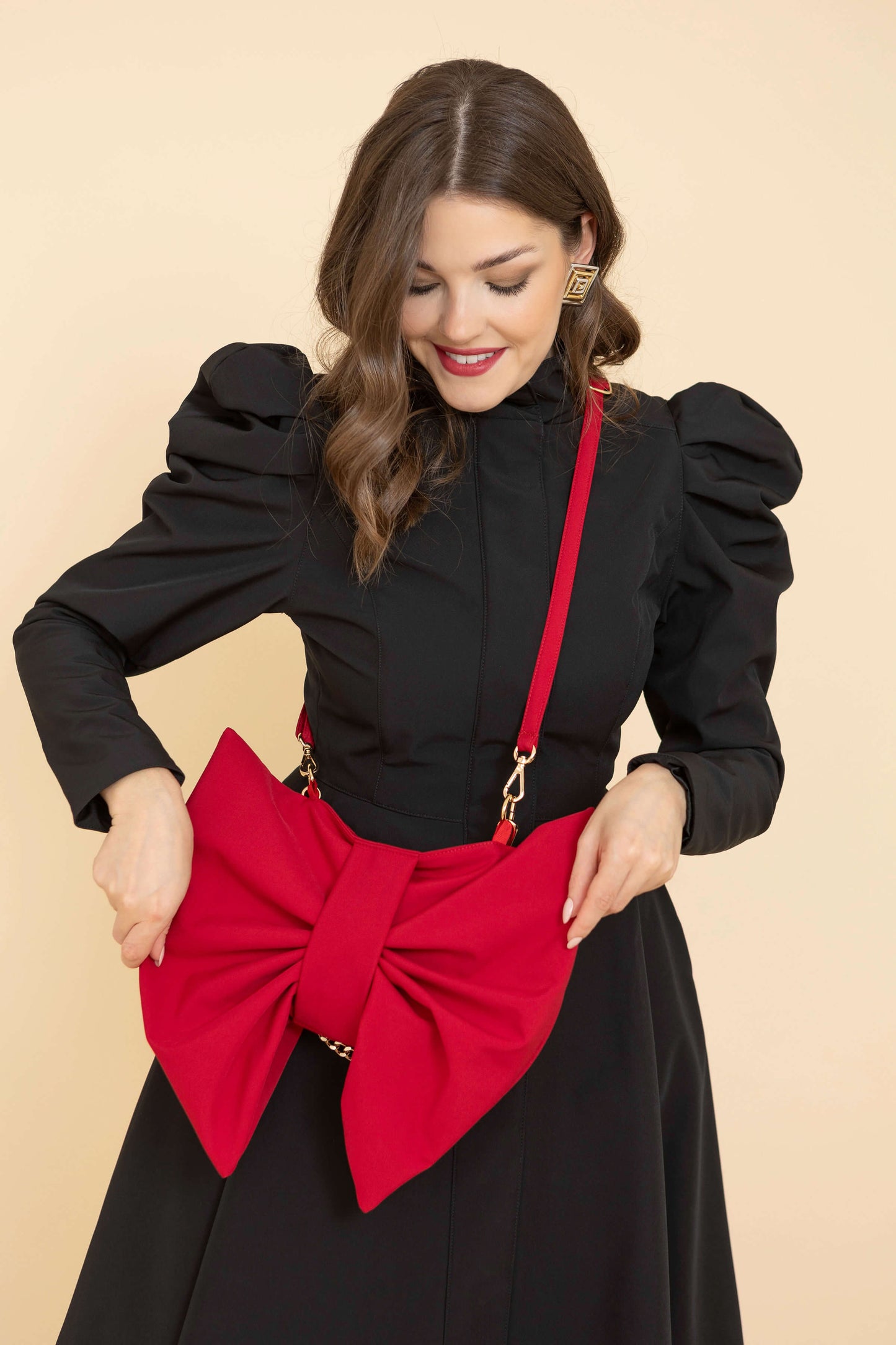 Bow Clutch Purse in Red