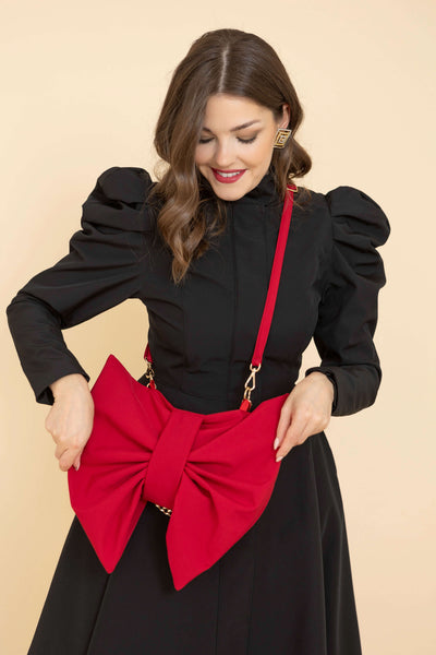 Bow Clutch Purse in Red