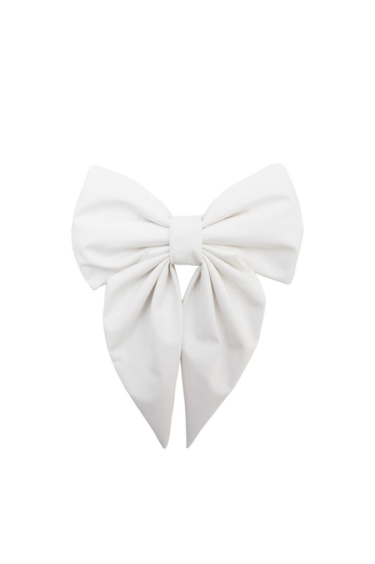 White hair bow on a white background