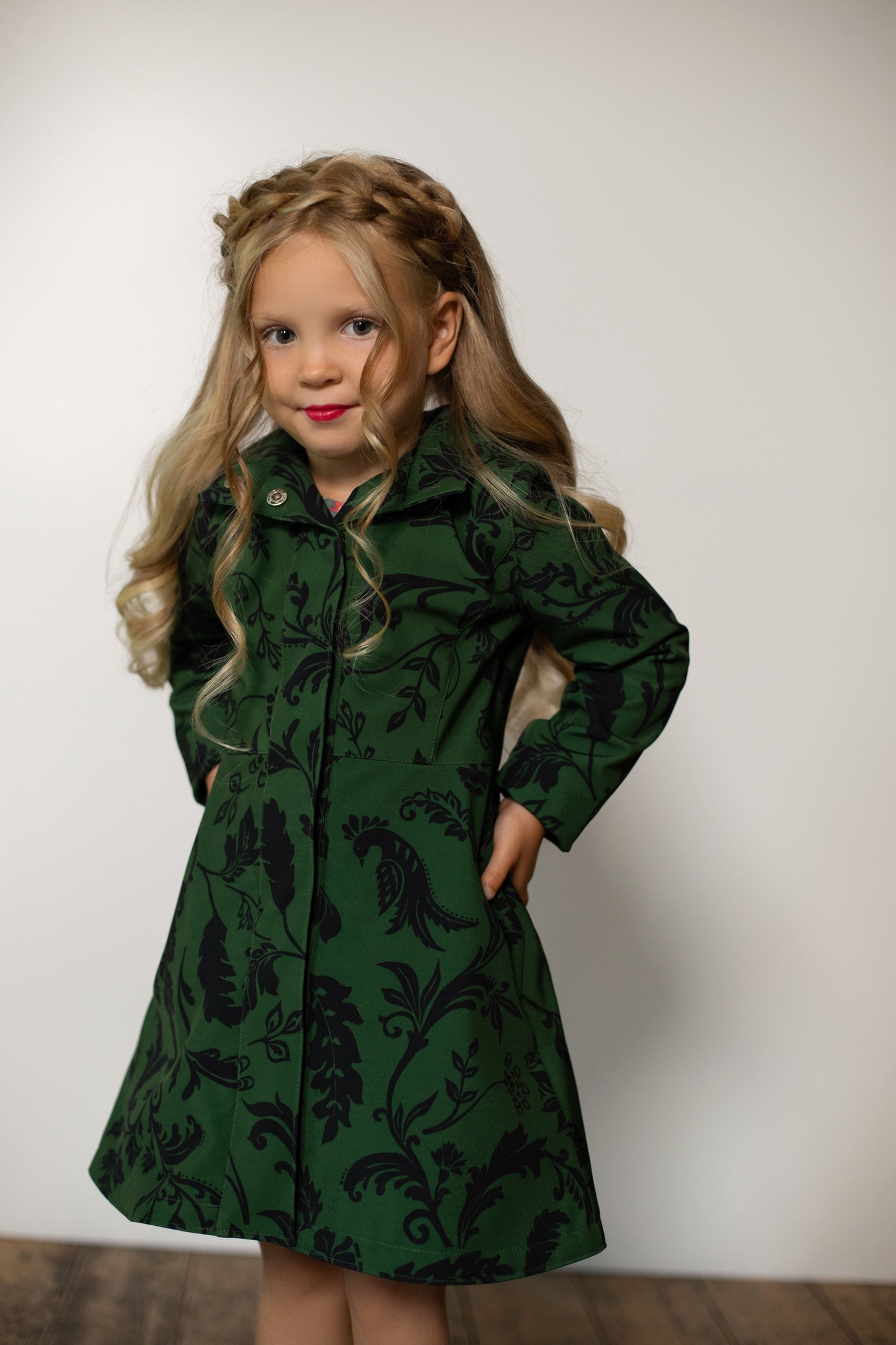Forest Green Raincoat for Girls