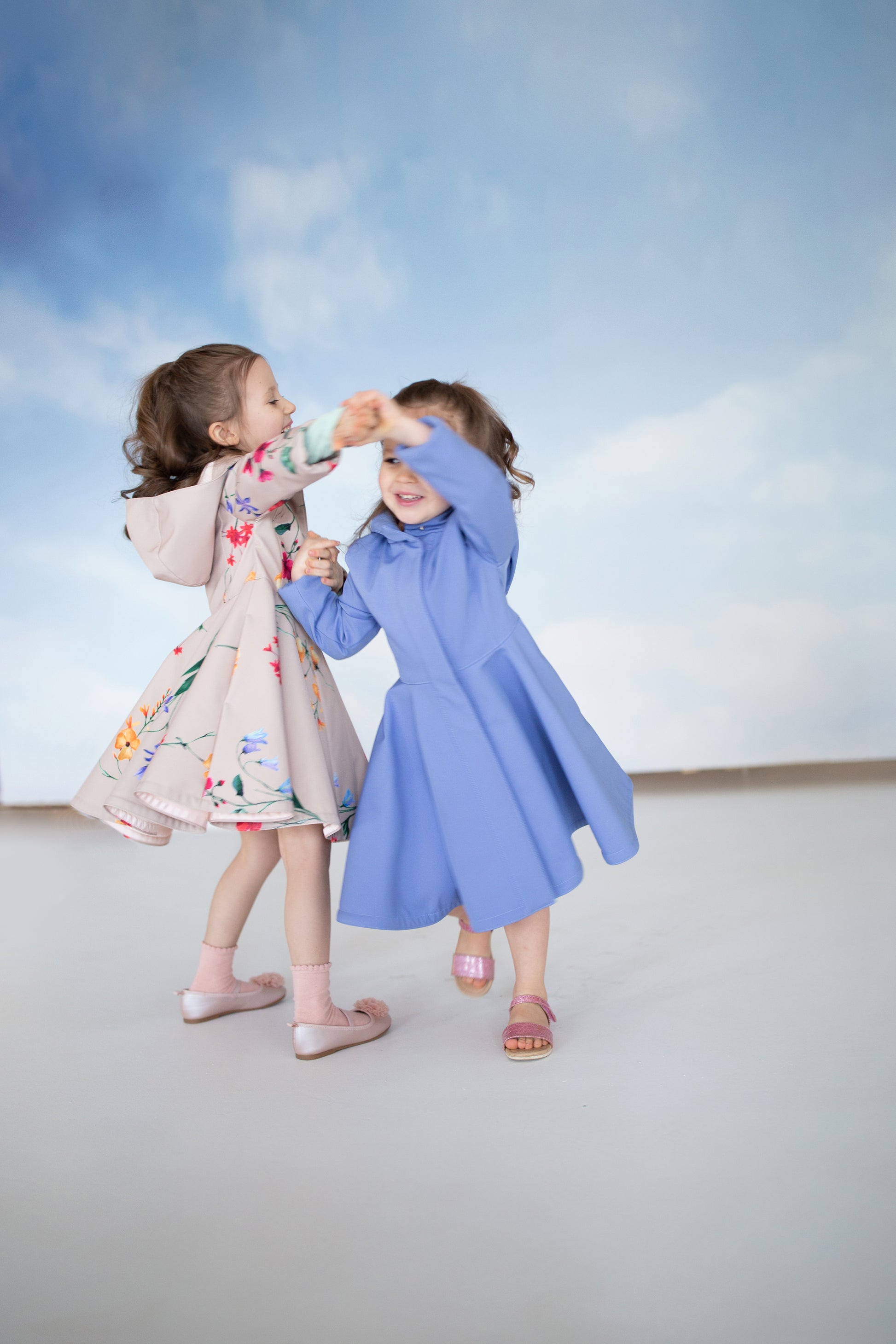 beige and blue waterproof coats for girls