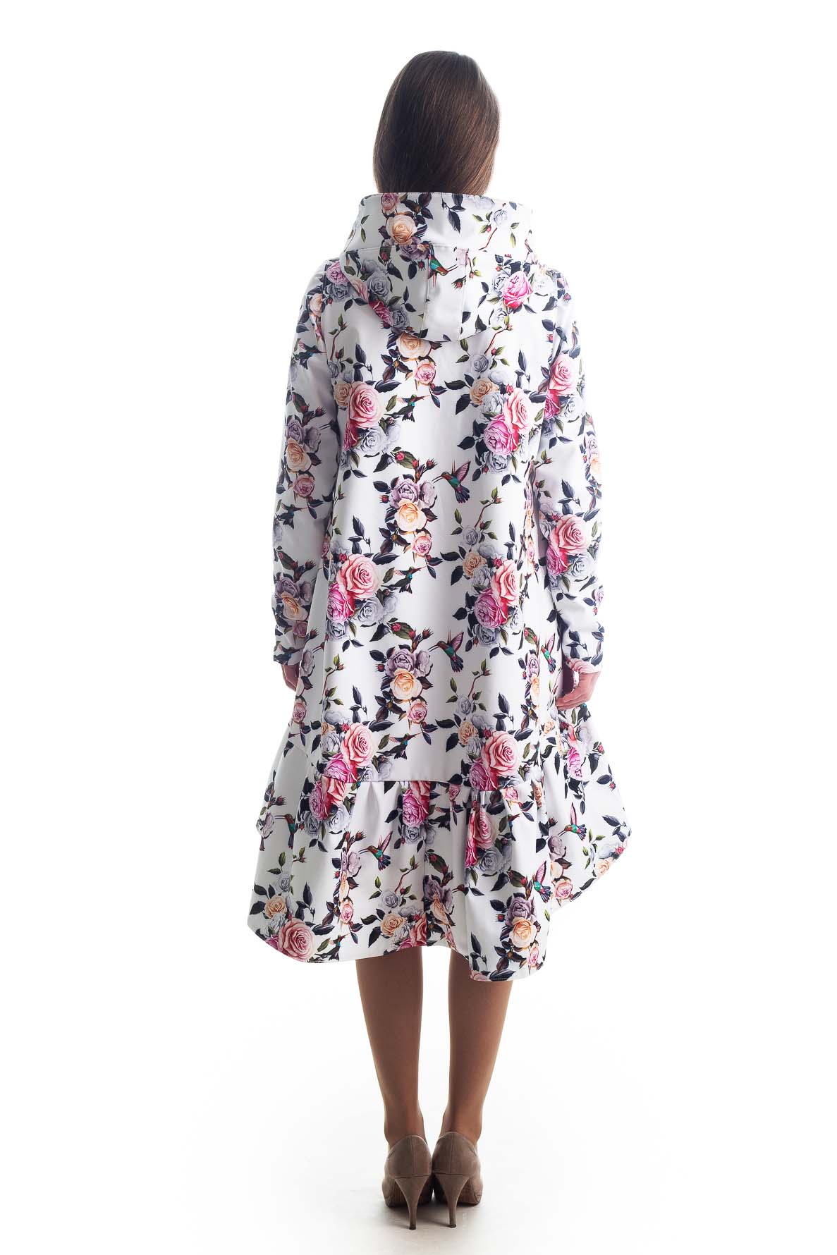 Floral sale rain coat