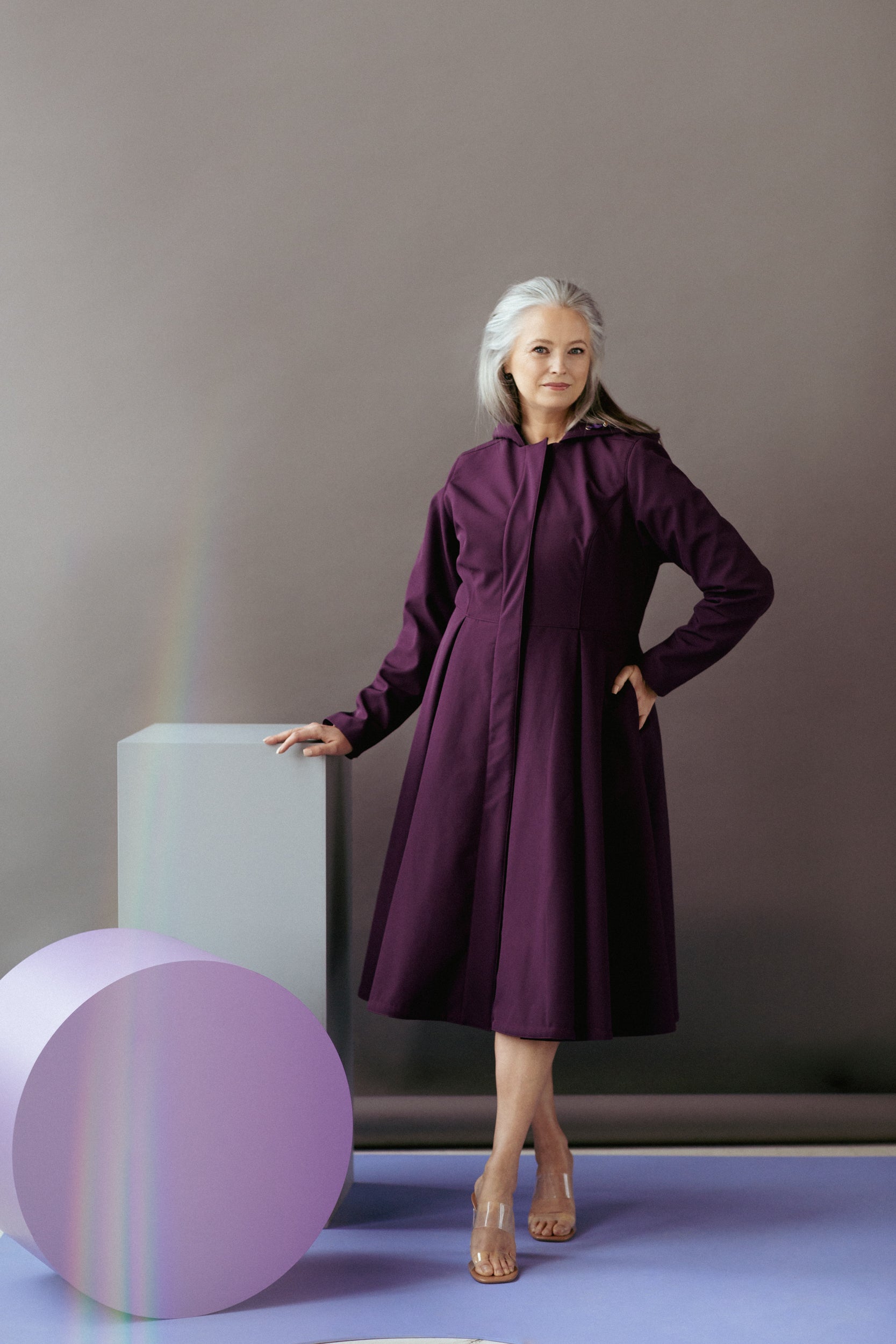 Purple on sale long coat