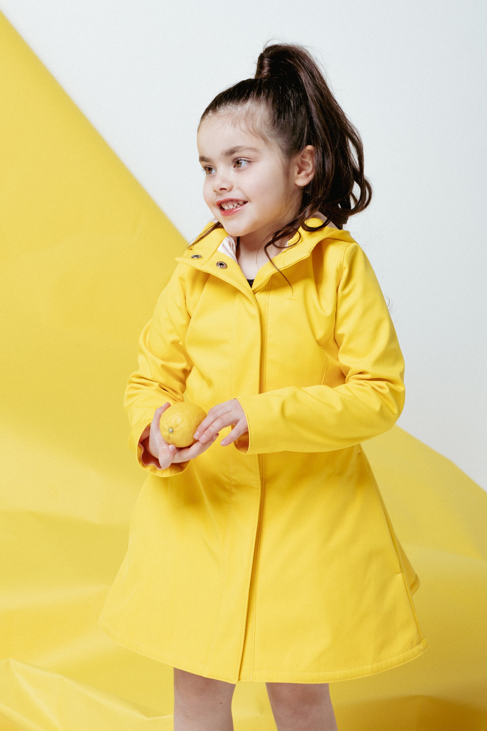 Fitted Yellow Raincoat for girls