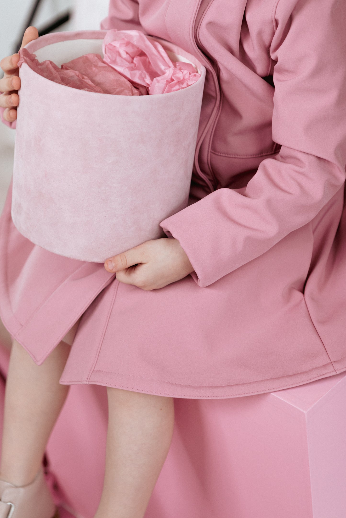 fitted and flared Girls' Pink Raincoat 