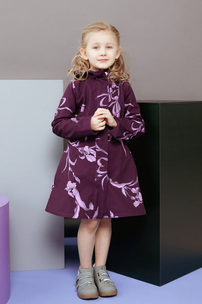 Floral Purple Rain Coat for Girls