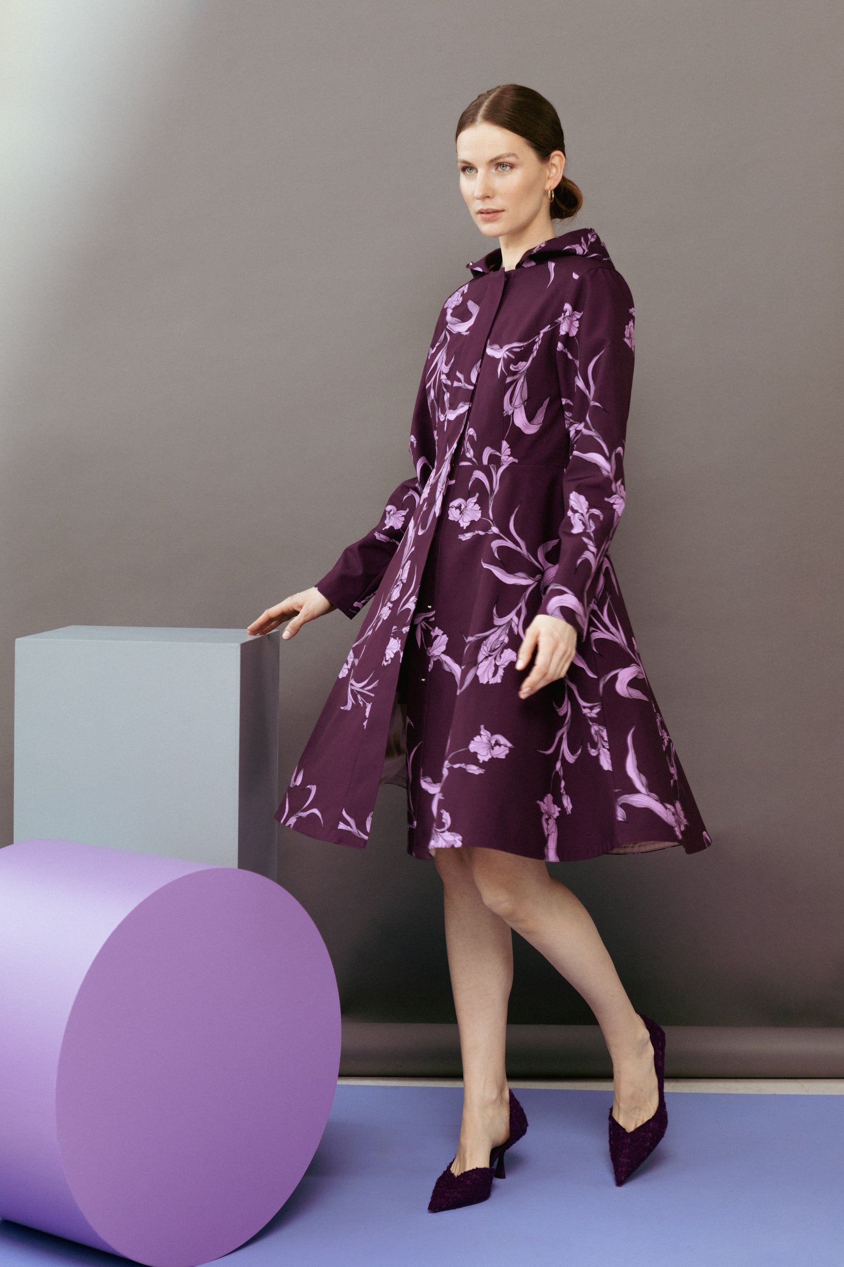 Dark purple trench on sale coat