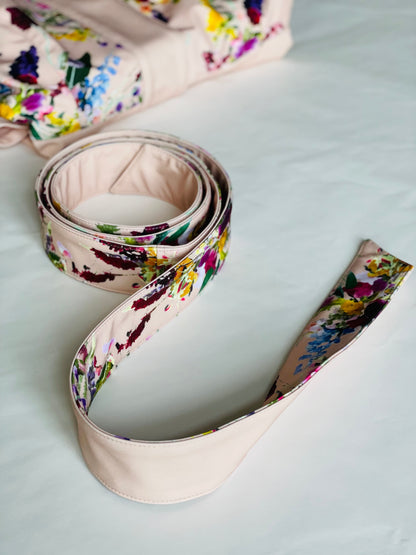 beige floral matching belt