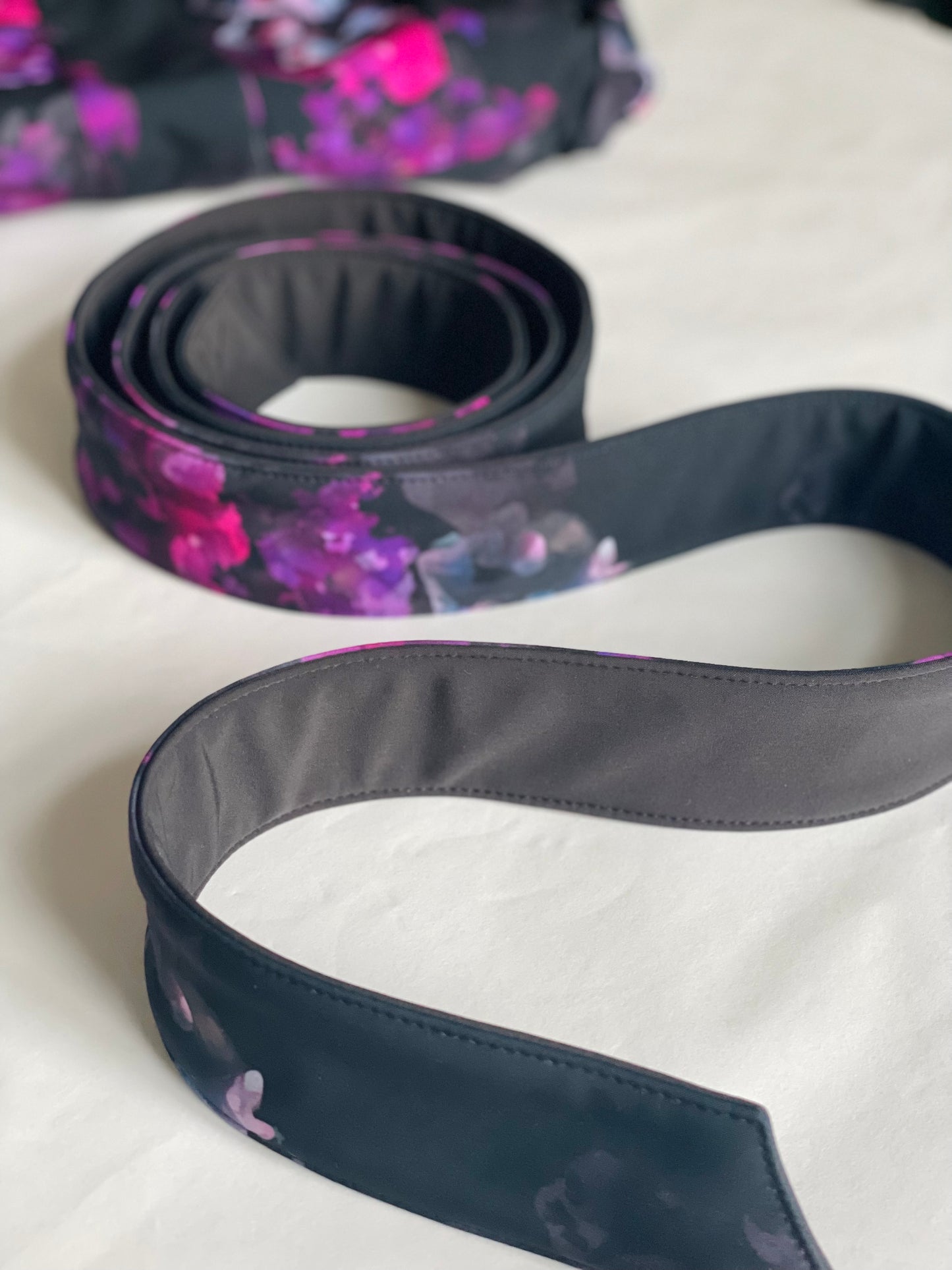 black and purple floral matching belt