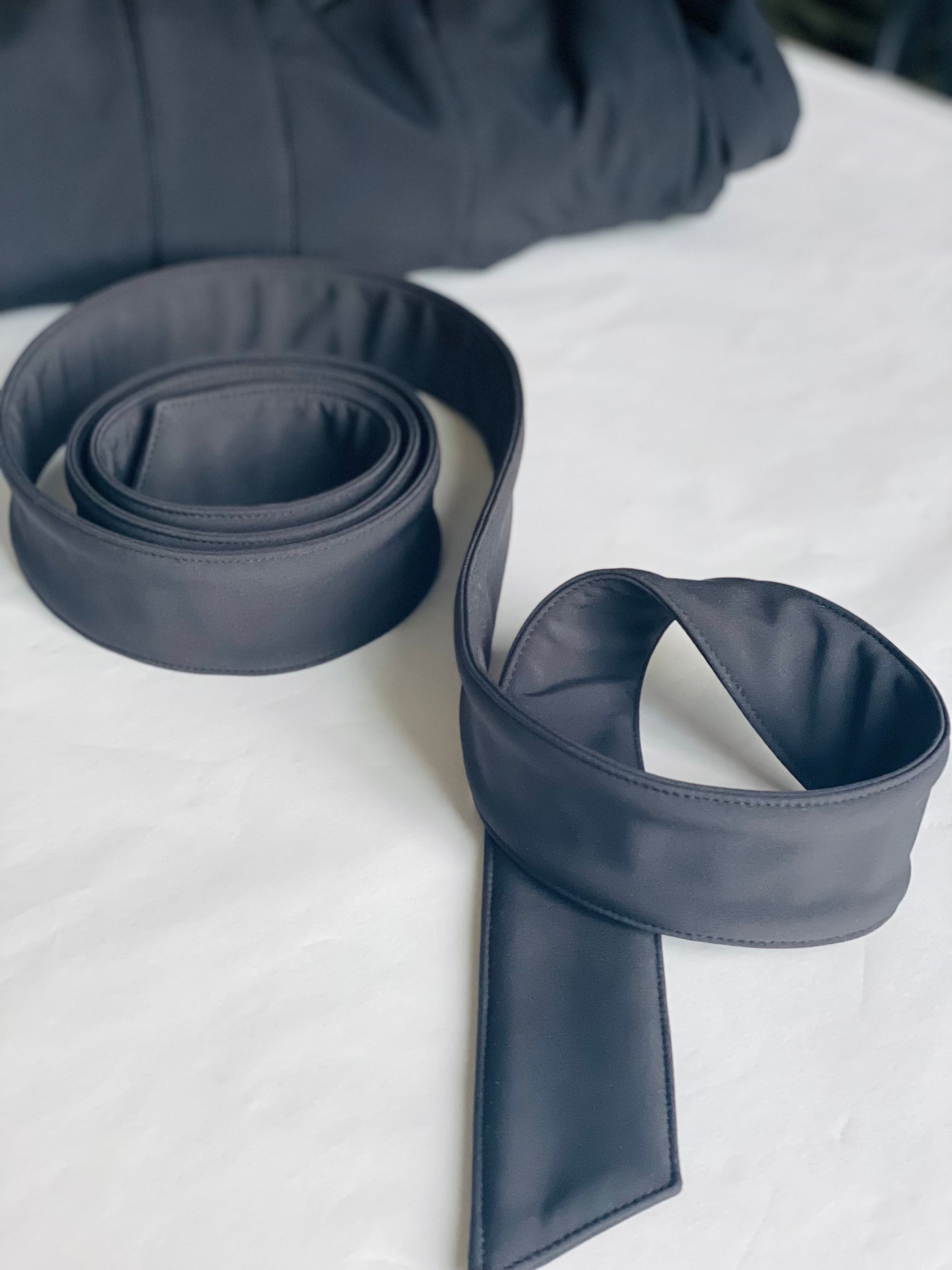 Solid black matching belt