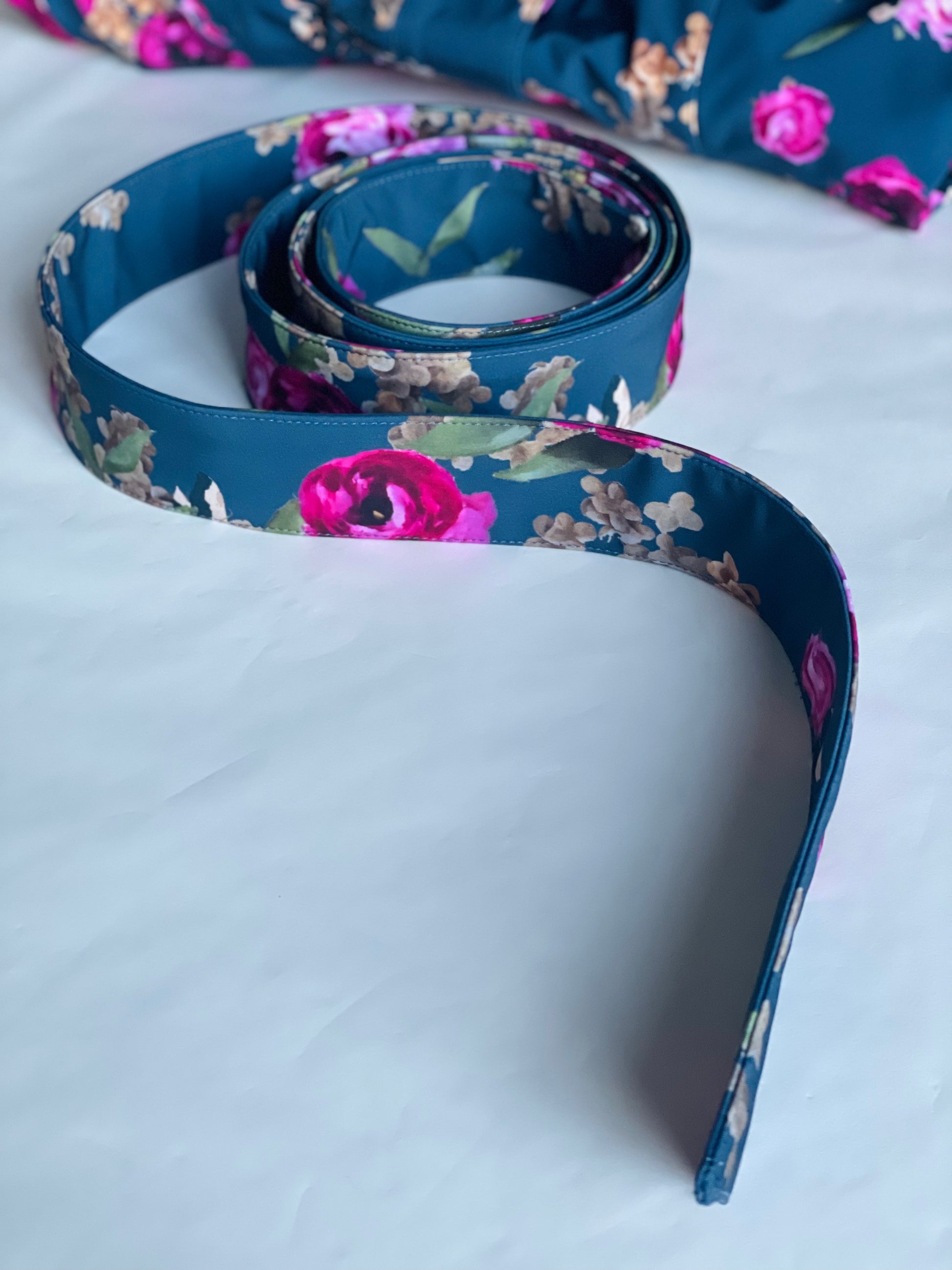 Demin blue floral matching belt