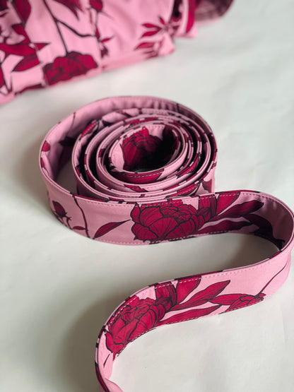 Pink floral matching belt