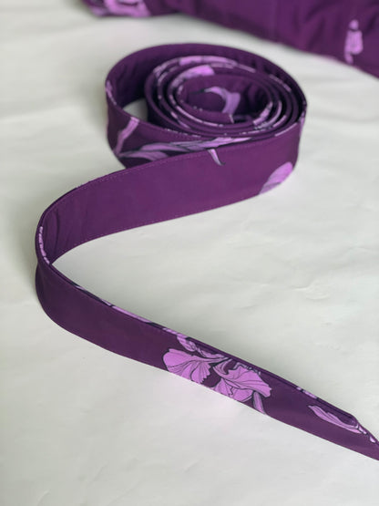 purple floral matching belt
