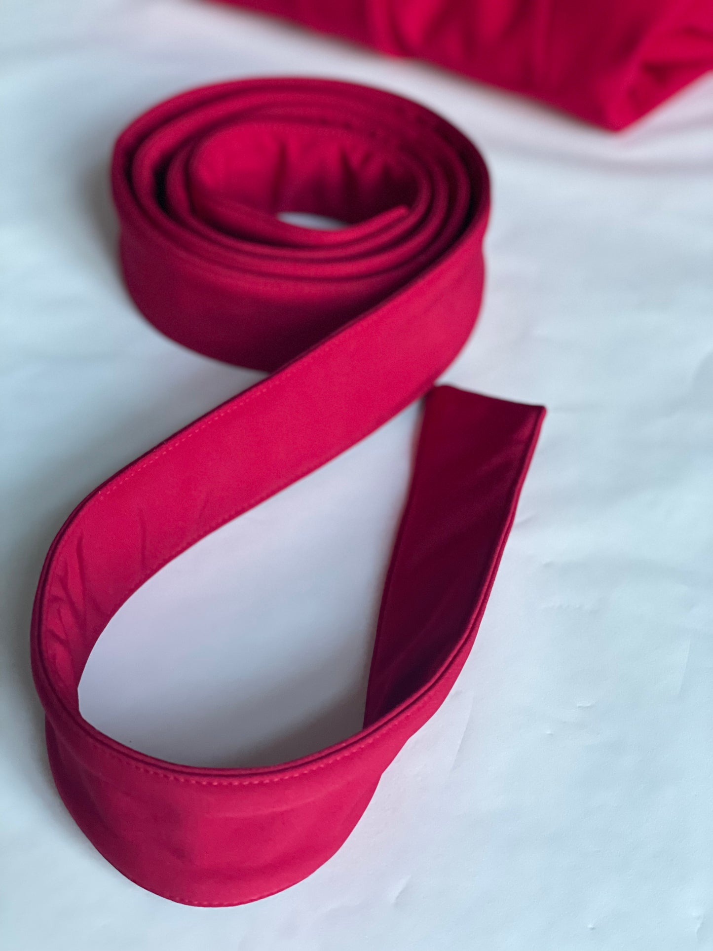 Solid red matching belt